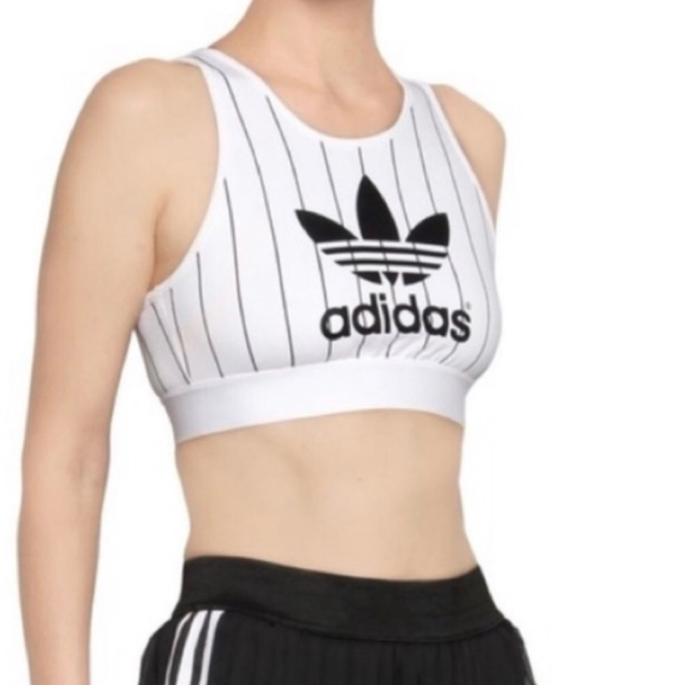 Adidas classic foil baseball stripe sports bra size small
